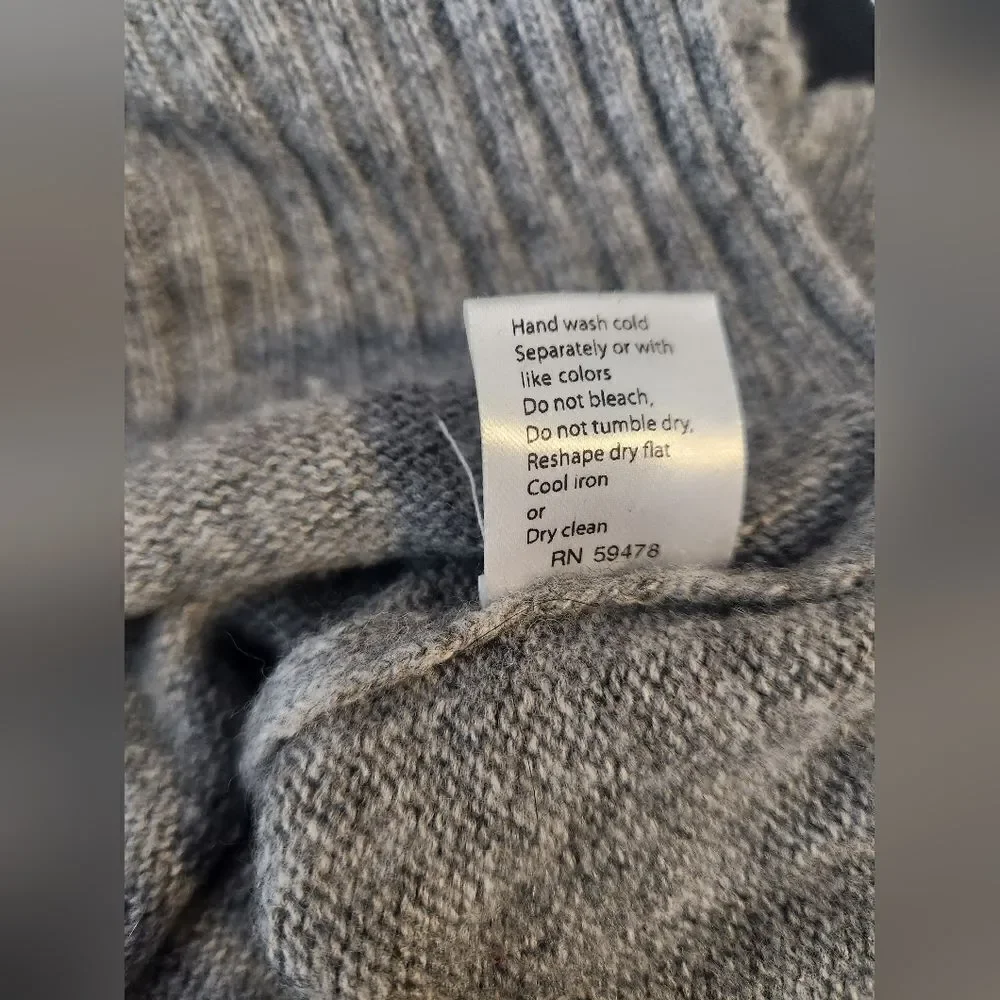 Bartolini S Lslv Turtlenec Gray ITALY Knit WOOL CASHMERE Blend Women Sweater